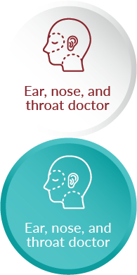 face profile icon representing ear nose throat doctor