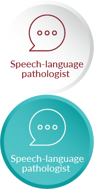 chatting bubble icon representing speech-language pathologist